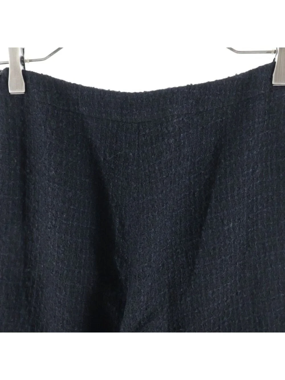 Chanel Wool Tweed Wide Pants Navy